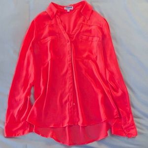 Express Portofino Shirt in Fun Neon Orange/Coral Color